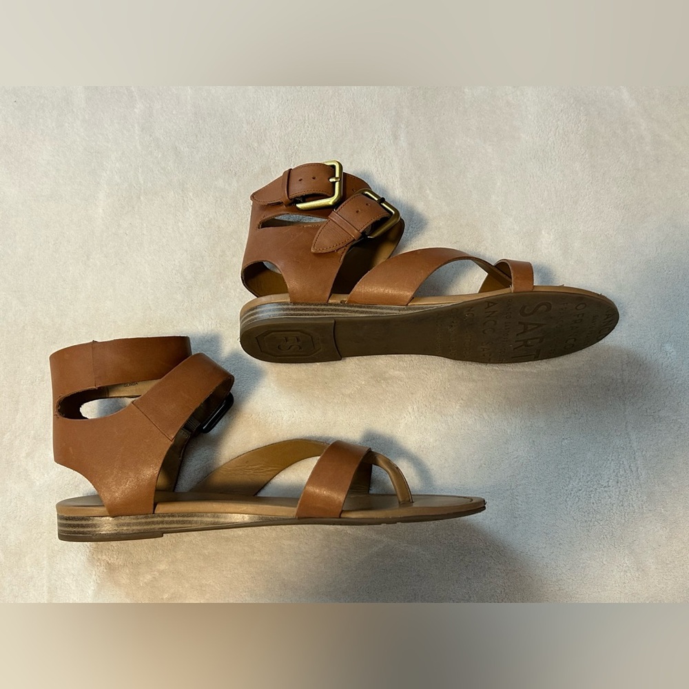 Franco Sarto sandals size 8 womens Glinda Camelot LE brown summer gladiator shoe - Picture 6 of 9